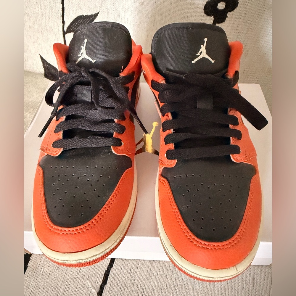 Nike Air Jordan Low Top Sneakers in Black and Orange